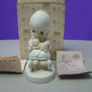 Precious Moments The Purr-Fect Grandma and Cat Enesco 1979 Item E-3109 Figurine